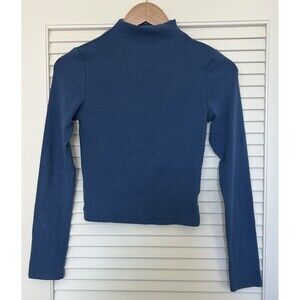 Ogl Womens Size S Blue Eco Mousse Miya Moon Long Sleeve Shirt (crop)